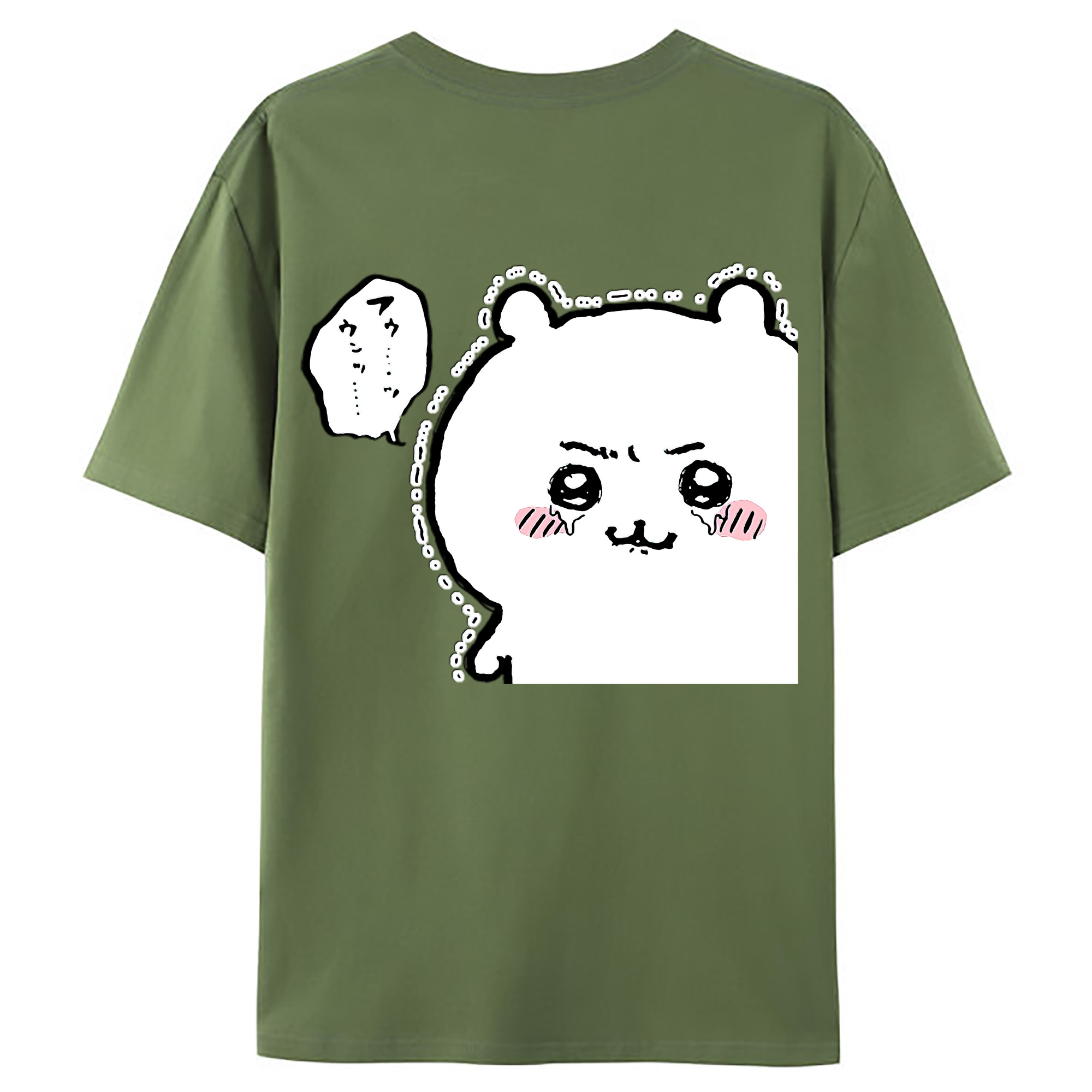 （画像用） ちいかわ ちいかわ Chii-kawa chiikawa 綿100％ メンズ半袖Tシャツ（バックプリント） 通気性